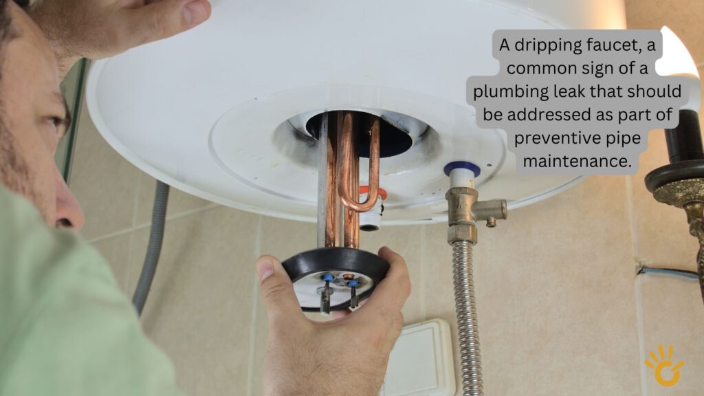 A step-by-step diagram illustrating the process of flushing a tank water heater for preventive maintenance